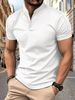 Men's Clothing Men's Short Sleeved Stand Up Collar Waffle Fabric Casual Short Sleeved Polo Shirt_viptrois.com