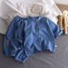 Kid's Clothing Children's stand up collar cotton gauze suit summer thin boys and girls pure cotton home clothes baby gauze air conditioning clothes_viptrois.com