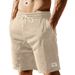 Men's Clothing Men's Corduroy Shorts Solid Color Lace Up Loose Straight For Summer Wear For Formal & Casual_viptrois.com