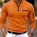 Men's Sports Polo Shirt Sleeve Zipper Fast Selling 2025 Spring Autumn Cross Border E Commerce_viptrois.com