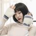 Heating Gloves Children's USB half-finger flip over electric gloves Student's extra thick mink velvet thermal gloves_viptrois.com