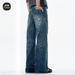 Men's Clothing High Street Ripped Jeans Straight Leg Piled Up Flared Trousers_viptrois.com