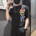 2025 Summer New Short Korean Edition Slim Fit Printed Youth Half Sleeved T-shirt Men's Top_viptrois.com