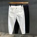 Men's Jeans Thin Slim Fit Summer New Elastic White Trendy High-End Cropped Pants Men Hot_viptrois.com