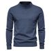 Men’s Solid Color High Neck Sweater – Stretchable, Breathable Pullover Knit For Urban Style (Wine Red/Khaki/Black, Sizes S-6XL)_viptrois.com