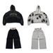 Men's Clothing Retro High Street Wide Leg Splicing Sports Pants Sweatpants_viptrois.com