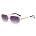New Fashion Men's Trendy Frameless Women's Polygonal Cut Edge Sunglasses_viptrois.com