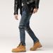 Men's Spliced Knee Zip Cycling Pants Slim Slim Small Leg Trousers_viptrois.com