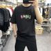 American Trendy Brand High-end Card Printing Short-sleeved T-shirt Men's Summer High-end Fashion Ruffian Handsome Half-sleeved Crew Neck Top_viptrois.com