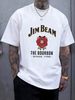 Jim Beam - White T-Shirt, Cotton T Shirt Unisex T Shirt Casual Breathable Streetwear Graphic Stretched Stylish Versatile Homme Soft_viptrois.com