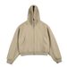 Men's Clothing Heavyweight American High Street Cleanfit Short Hooded Sweatshirt For Men And Women Loose Thickened Boxy Cardigan Jacket_viptrois.com