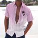 Men's Clothing 2025 Summer New Leisure Sports Versatile High Quality Printed Striped Short Sleeve Shirt_viptrois.com