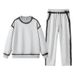 Men's Gradient Color Sweatsuit Set – Trendy Long-Sleeve Hoodless Sweatshirt & Jogger Pants (Black, Gray-White Ombre)_viptrois.com