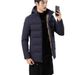 Autumn And Winter New Coat Middle-aged Men's Thickened Cotton Clothes Removable Hat Cold-proof Outer Cotton Clothes_viptrois.com