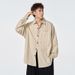 Vintage Striped Shirt – Oversized Long Sleeve Casual Shirt For Men & Women (Navy/Army Green/Beige)_viptrois.com
