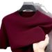 Men's Short Sleeve Sweater Medium Green Bottom Casual Half Sleeve T-Shirt Crew Neck Sweater Men's Clothing_viptrois.com