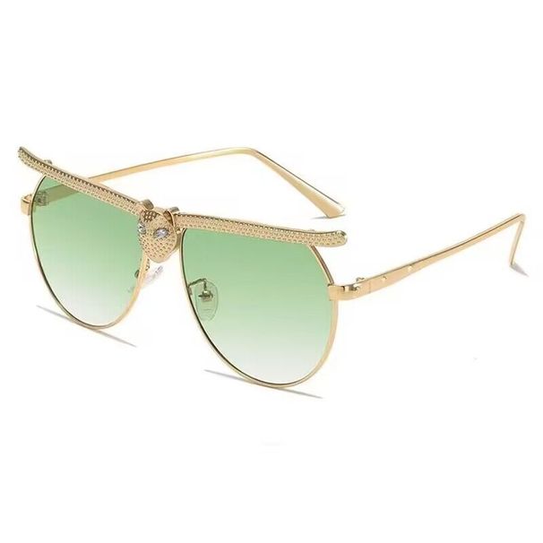New Full Frame Fox With Diamond Inlay, Main Dual Color Sunglasses, Men's And Women's Leopard Head Sunglasses_viptrois.com