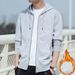 Men's Clothing Fleece Hooded Zip-Up Sweatshirt - Casual Loose Fit Pullover With Side Pockets, Fall Winter Warm Fleece Lining, Streetwear Fashion_viptrois.com