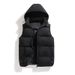Cotton Vest Men's Autumn And Winter New Hooded Plus-size Men's Solid Color Cotton Jacket Vest Men_viptrois.com