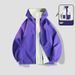 Men's Reversible Zip-Up Jacket – Lightweight Hooded Coat For Spring & Fall (Double-Sided Wear, Stand Collar, Loose Fit)_viptrois.com