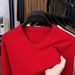 Men's V-Neck Knit Sweater - Solid Color Pullover For Autumn & Winter (Trendy Slim Fit, Versatile Layering Essential)_viptrois.com