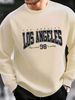 Men's Loose Casual Fashion Los Angeles Letter Pattern Printed Round Neck Long Sleeved Sportswear For Autumn And Winter_viptrois.com