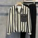 2023 Spring And Autumn Season New Colored Vertical Pattern Flip Collar For Men's High End Long Sleeved Striped Shirt_viptrois.com