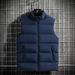 Men's Lightweight Sleeveless Vest Jacket, Slim Fit Zip-Up Stand Collar Waistcoat For Casual Wear (Red/Black/Khaki/Navy/Mist Blue)_viptrois.com