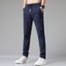 Spring Summer New Men's Casual Straight Slim Fit Stretch Ice Silk Sports Non-Iron Smooth Korean Style Trendy Long Pants_viptrois.com