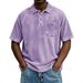 Men's Clothing Button Down Collar Casual Corduroy Men's Corduroy Short Sleeve Button-Up Shirt - Relaxed Fit, Breathable Polyester, 10 Colors (S-4XL)_viptrois.com
