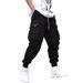 Men's Cargo Pants With Multi-Pocket Design, Loose Fit, Elastic Cuffs, Comfortable Polyester Trousers For Casual Wear_viptrois.com