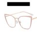 Women's Eyeglasses Metal Cat Eye Glasses Frame New Flat Glasses Plain Anti Blue Light Can Be Matched With Myopia Glasses Frame_viptrois.com