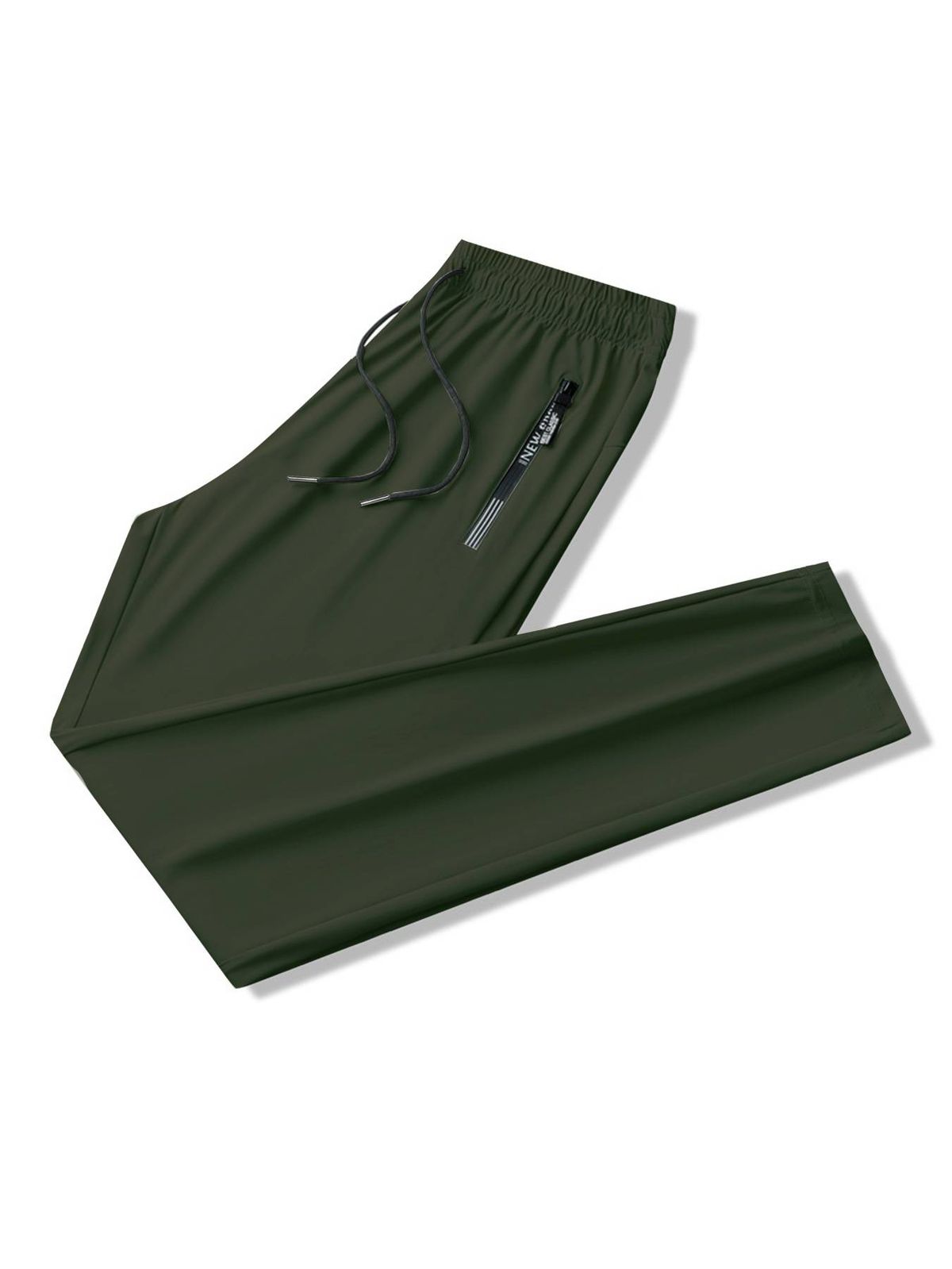 Summer Ice Silk Trousers, Men's Thin, Breathable, Large-sized Casual Stretch Trousers, Flat Feet, Quick-drying Trousers_viptrois.com