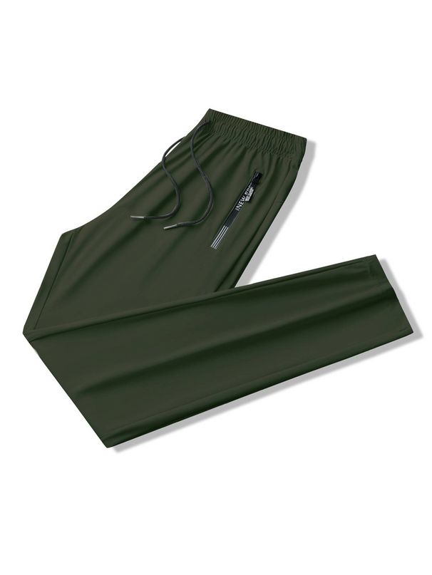 Summer Ice Silk Trousers, Men's Thin, Breathable, Large-sized Casual Stretch Trousers, Flat Feet, Quick-drying Trousers_viptrois.com