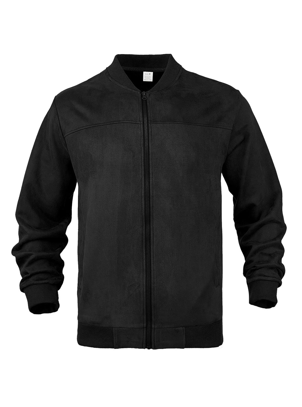 25 Suede Men's Zipper Flight Jacket With A Simple European And American Solid Color Patchwork Design For Men_viptrois.com