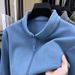 Men's Reversible Zip-Up Fleece Jacket - Stand Collar Winter Pullover, Casual Solid Color Loungewear, Relaxed Fit Thermal Innerwear_viptrois.com