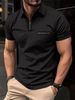 Men's Clothing Waffle Men's Polo Pocket Pullover Lapel Sports Polo Shirt_viptrois.com