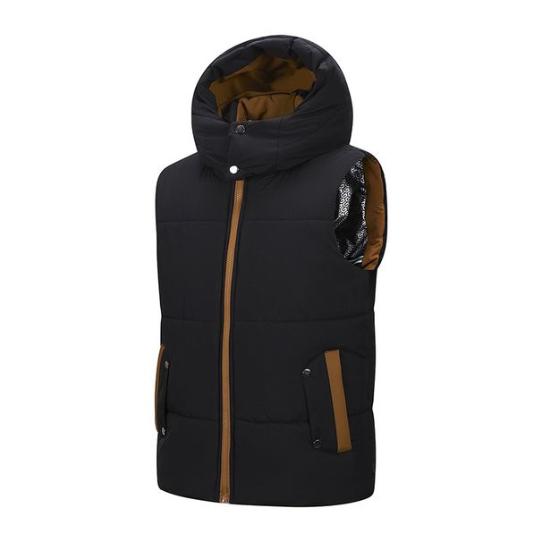 Men's Clothing Autumn And Winter Casual Sports Vest For Men Young Fashion Brand Slim Fit Hooded Vest Plus Velvet Thickened Waistcoat Warm_viptrois.com