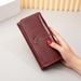 Wallet Card Cases Women's Wallet Long Waxed Leather Wallet Retro Zipper Large Capacity Clutch Bag For Women_viptrois.com