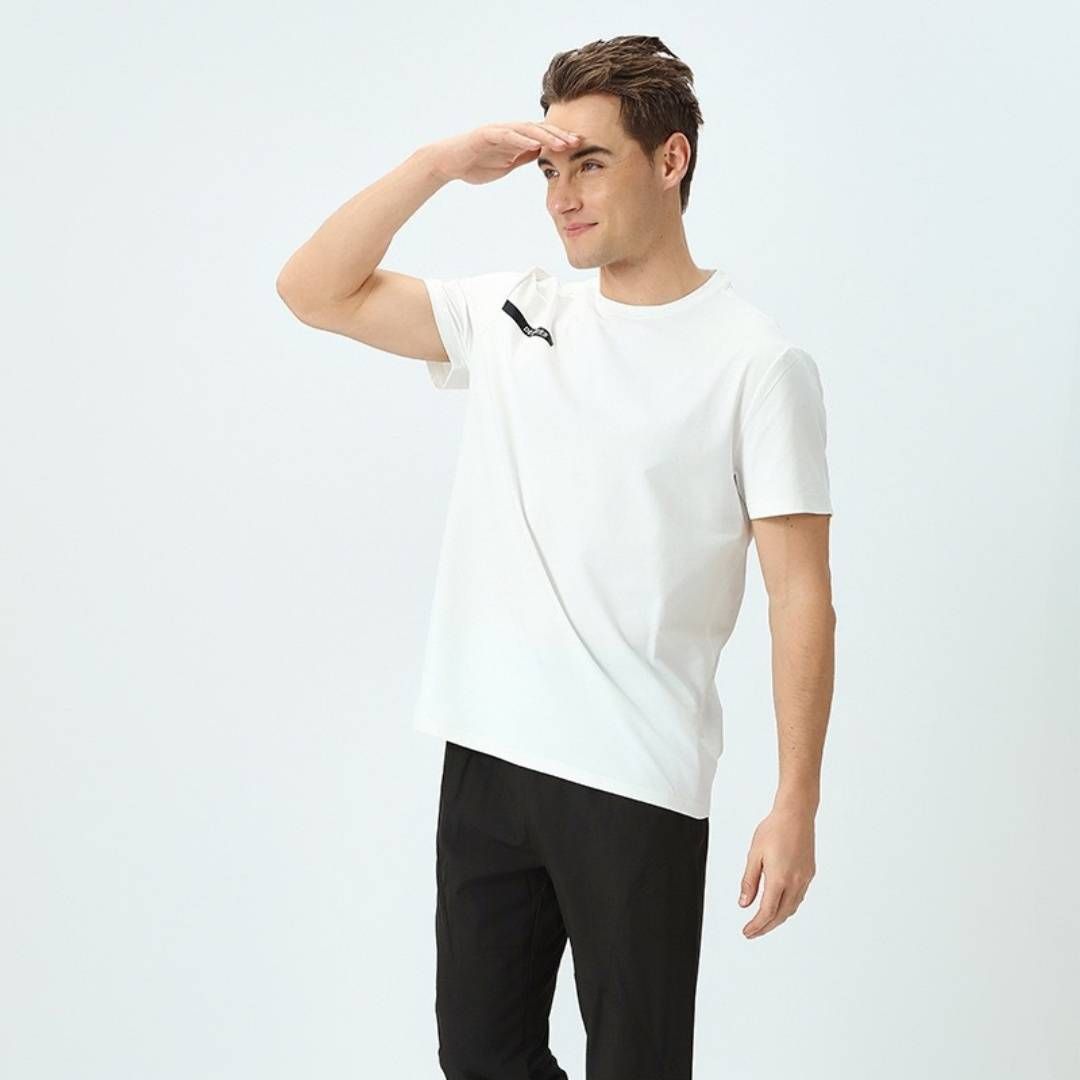 Summer Cool Ice Silk Cotton T-shirt Cooling Breathable Round Neck Short Sleeve Youth Casual Sportswear_viptrois.com