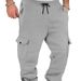 Men's Fleece-Lined Cargo Jogger Pants - Relaxed Fit, Multi-Pocket, Drawstring Waist, Winter Casual & Sporty_viptrois.com