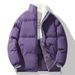 Double-Sided Wear Fleece-Lined Thickened For Men And Women Couples Warm Cotton Coat Stand Collar Loose Casual Puffer_viptrois.com