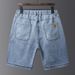 Men's Clothing Summer Elastic Waist Men's Denim Shorts Loose High Elastic Comfortable Mid Waist Denim Shorts_viptrois.com