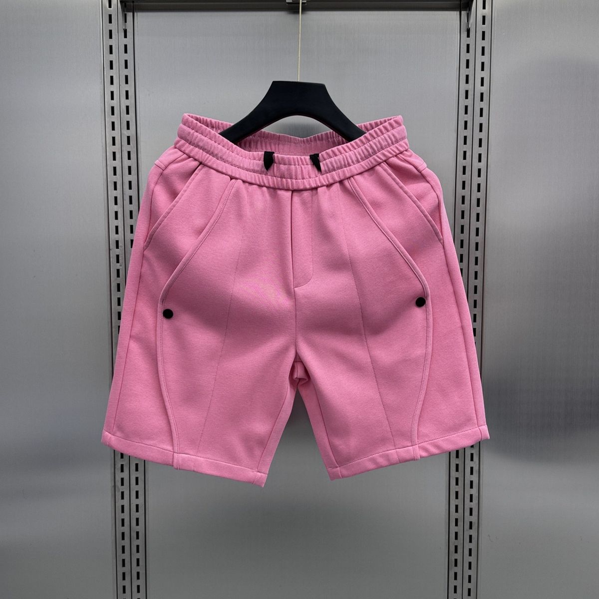 Men's Summer Shorts With Contrast Panels & Button Detail - Versatile Casual 5-Pocket Cargo Shorts For Daily Wear_viptrois.com