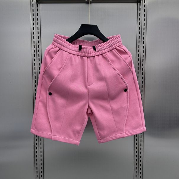 Men's Summer Shorts With Contrast Panels & Button Detail - Versatile Casual 5-Pocket Cargo Shorts For Daily Wear_viptrois.com