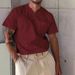 Muscle Fit Gym T-Shirt – Men's Breathable V-Neck Workout Tee With Pocket – Stretch Polyester Athletic Shirt (White/Black/Wine Red/Navy/Khaki)_viptrois.com