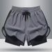 Men's Clothing Running Pants Lined Two Piece Training Anti Exposure Three Point Basketball Casual Shorts_viptrois.com