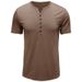 boy 2022 Cross-Border Summer New Foreign Trade Clothing European And American Henley Shirt Short Sleeve Men's T-Shirt Solid_viptrois.com
