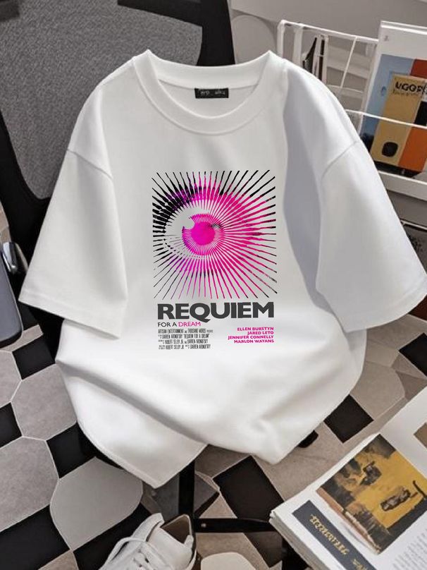 Requiem For A Dream V4 T Shirt Natural Vintage Cotton Movie Poster Beige All Sizes S M L XL 2X 3X 4X 5X Streetwear Unisex Homme Versatile_viptrois.com