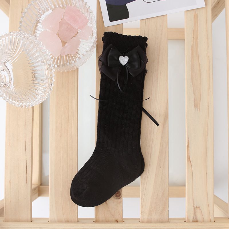 Toddler Girls Clothing long socks baby baby love bow small fragrance style _viptrois.com